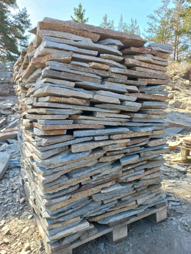 Плитняк златолит серебристый для цоколя, отмостки купить в Бакале