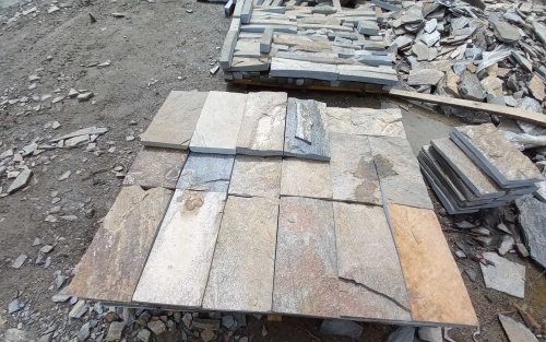 Плитка пилёная златолит Уральский для цоколя, отмостки купить в Бакале