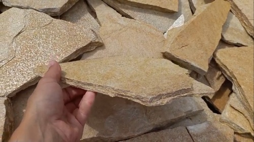 Плитняк златолит жёлтый для фасада 1,5-3 см купить в Бакале