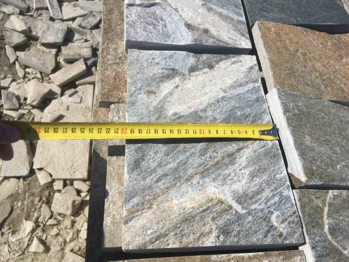 Плитка пилёная златолит Уральский для цоколя, отмостки купить в Бакале