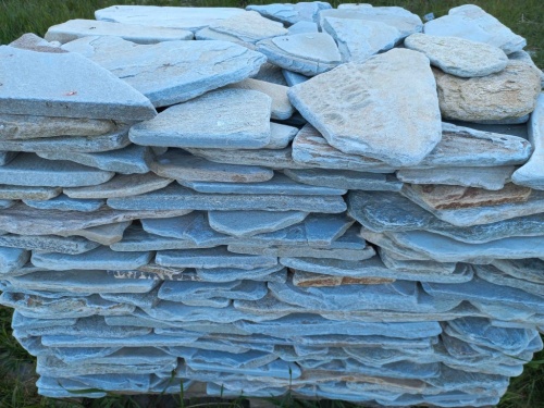 Плитняк златолит зелёный галтованный для цоколя купить в Бакале